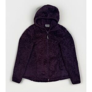 Sahalie Fleece Sherpa Sweater Polartec Purple Full Zip Womens Size Medium
